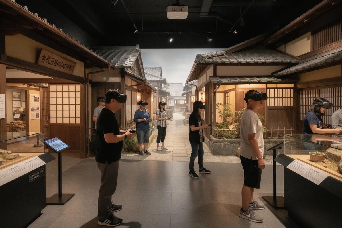 古代日本の街並みを体験する没入型展示空間